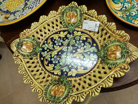 Piatto Ceramica Siciliana Fichi d'India cm 38